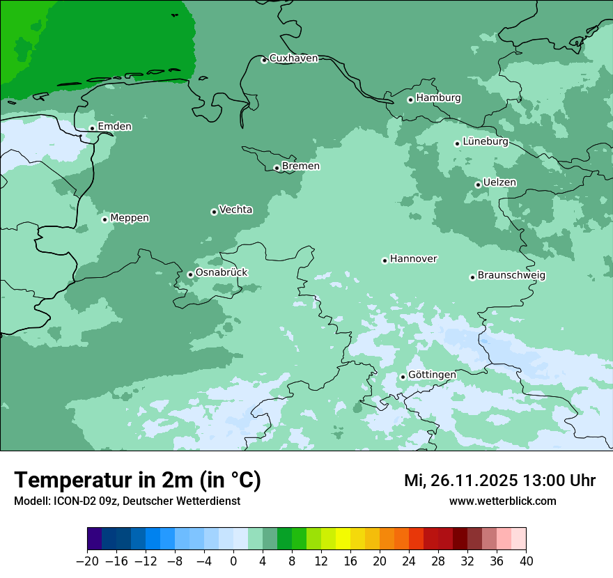 Modellkarten Temperatur