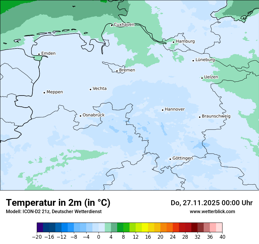 Modellkarten Temperatur