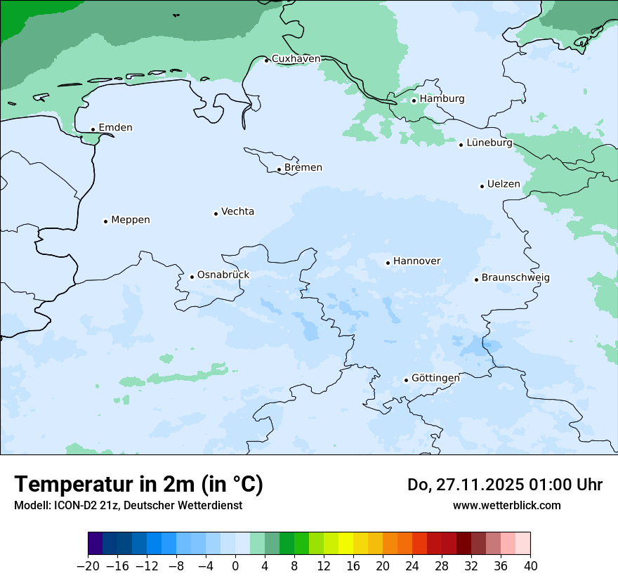Modellkarten Temperatur