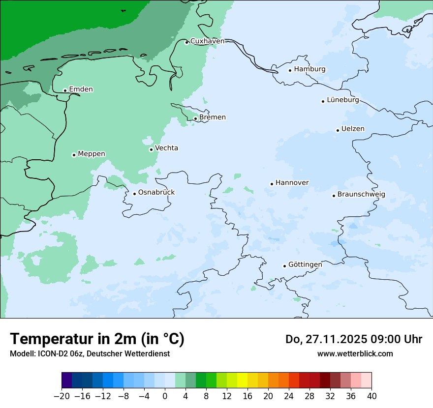Modellkarten Temperatur