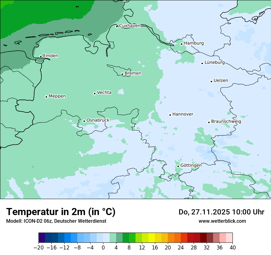 Modellkarten Temperatur