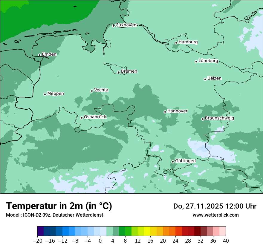 Modellkarten Temperatur