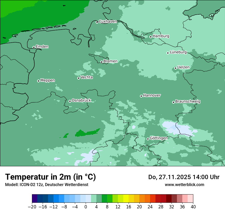 Modellkarten Temperatur