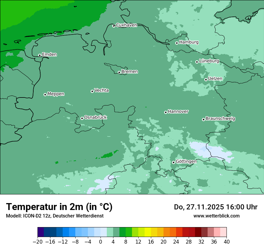 Modellkarten Temperatur