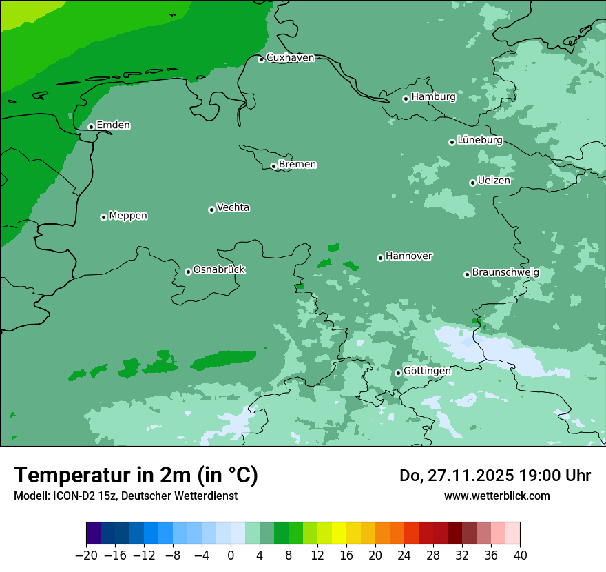 Modellkarten Temperatur