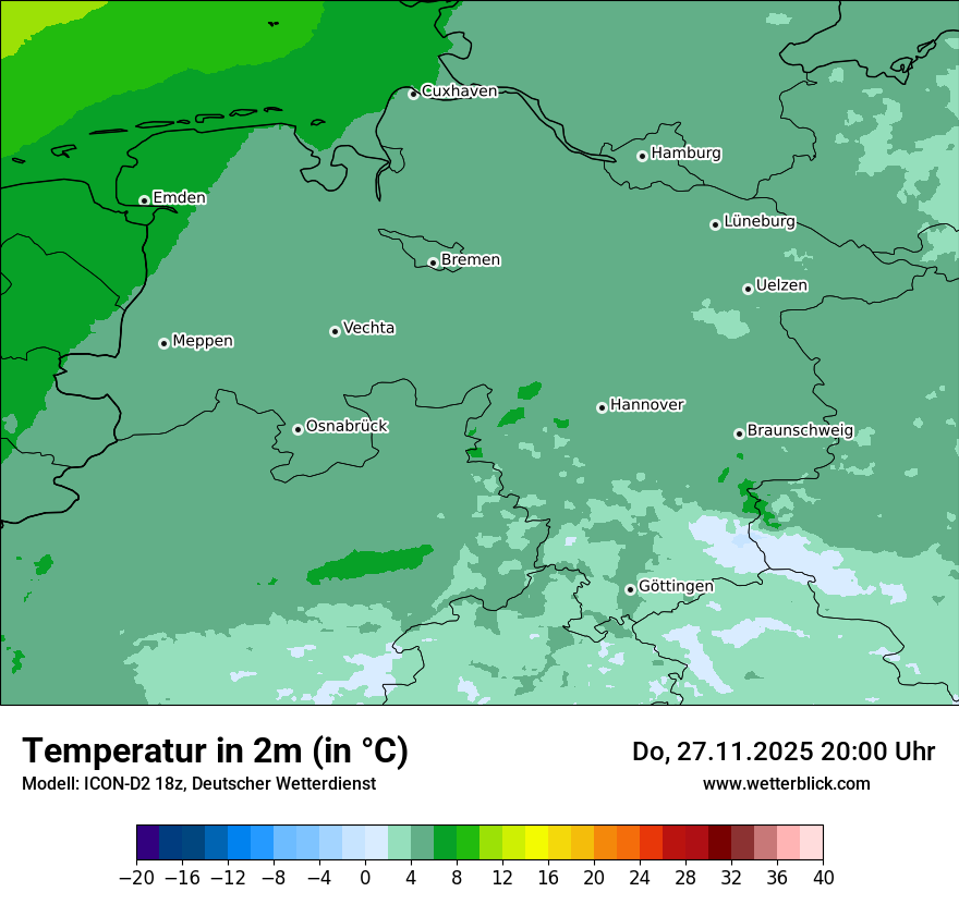 Modellkarten Temperatur