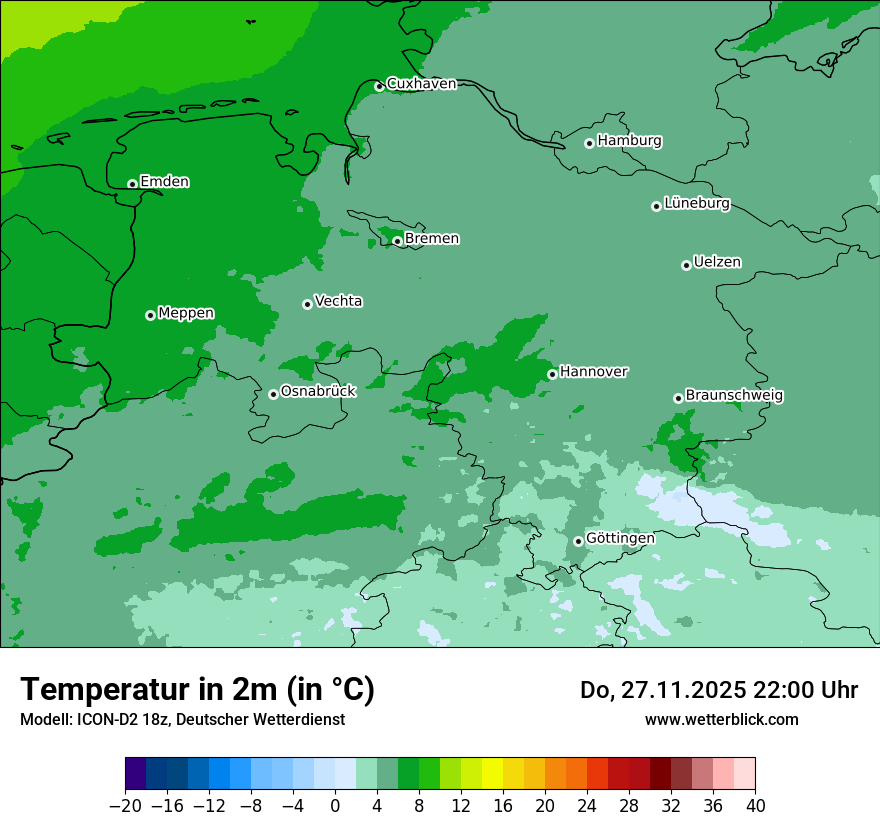 Modellkarten Temperatur