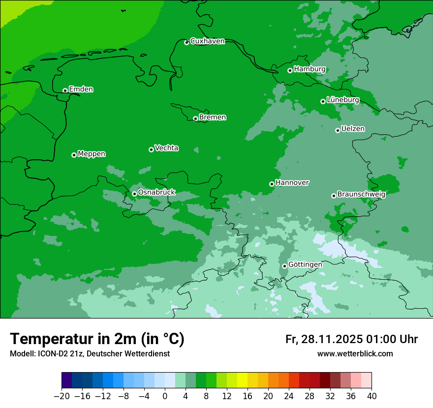 Modellkarten Temperatur