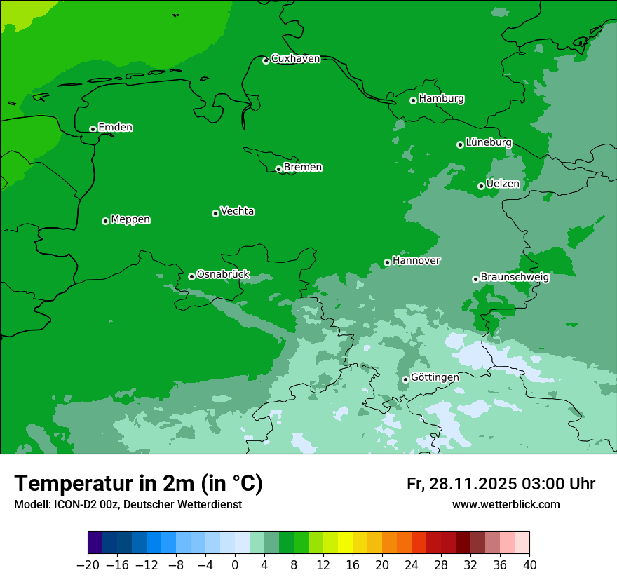 Modellkarten Temperatur