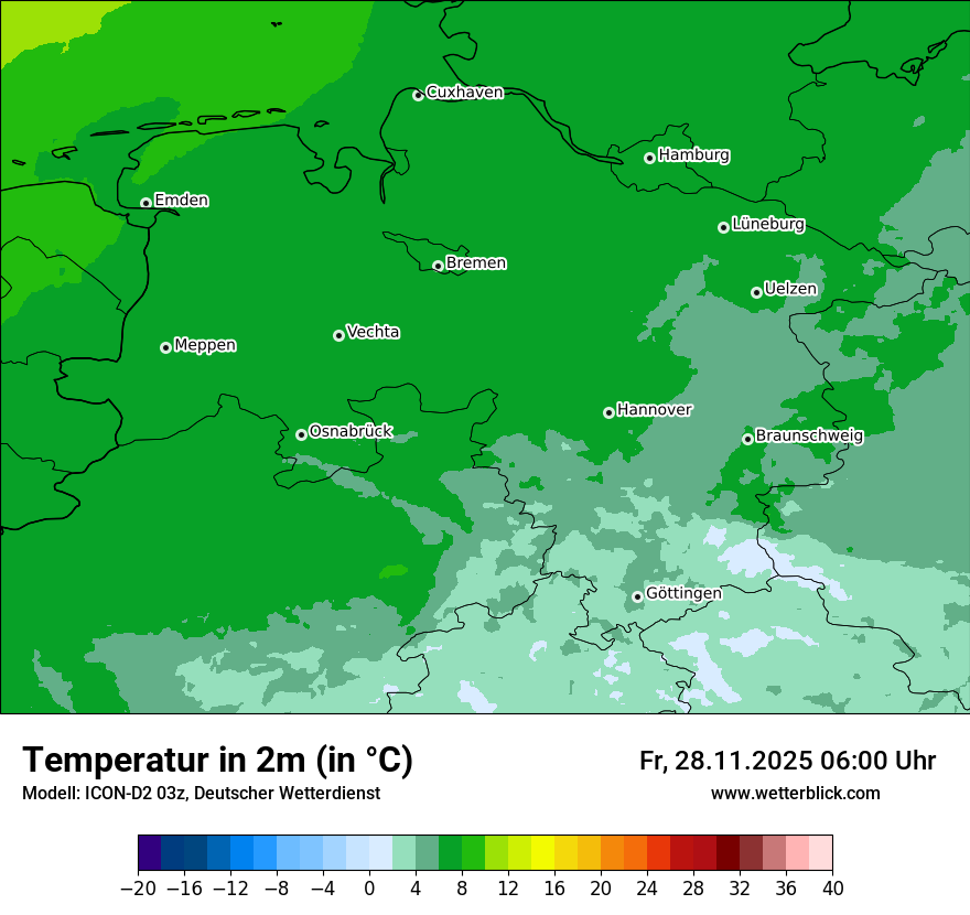 Modellkarten Temperatur