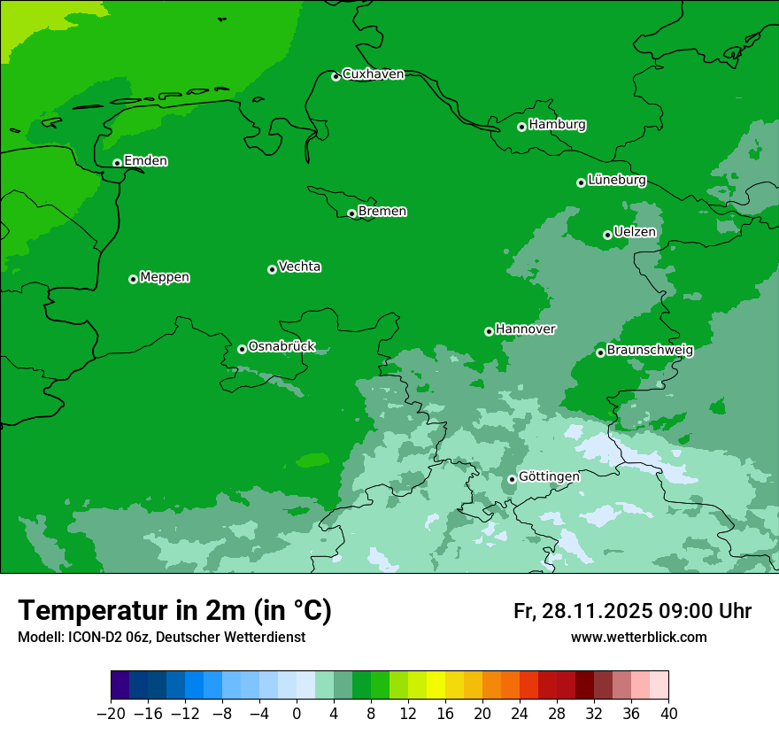 Modellkarten Temperatur