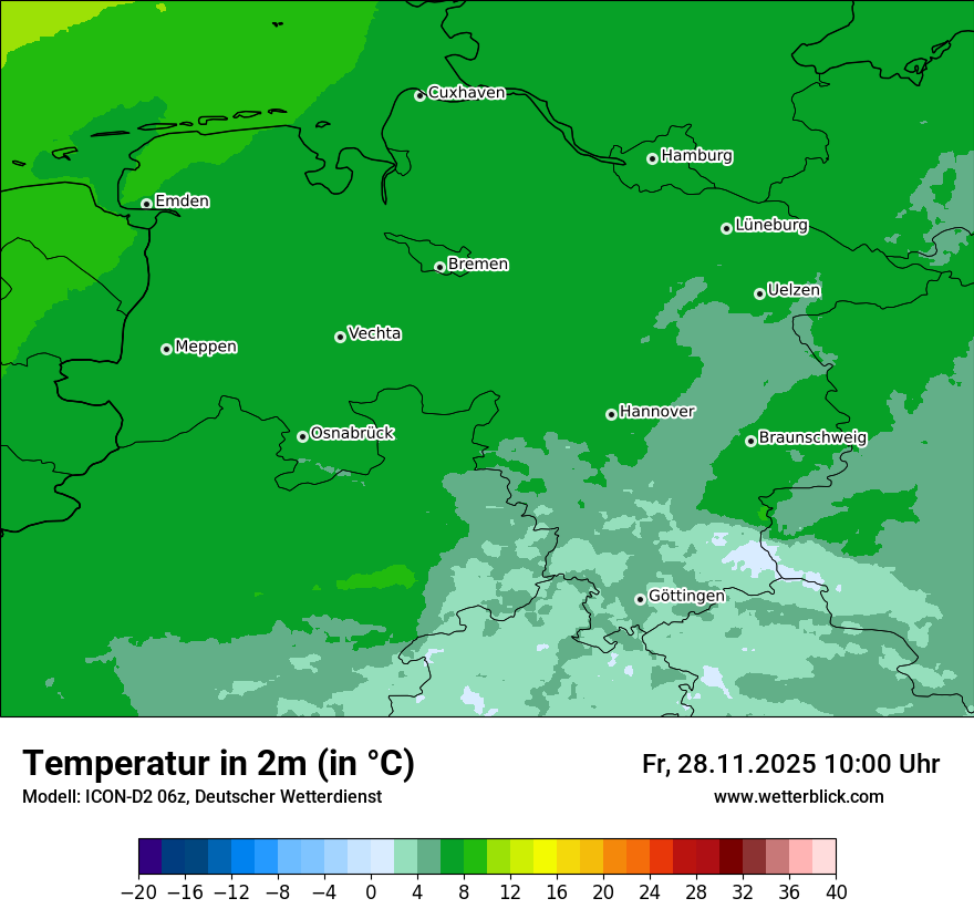 Modellkarten Temperatur