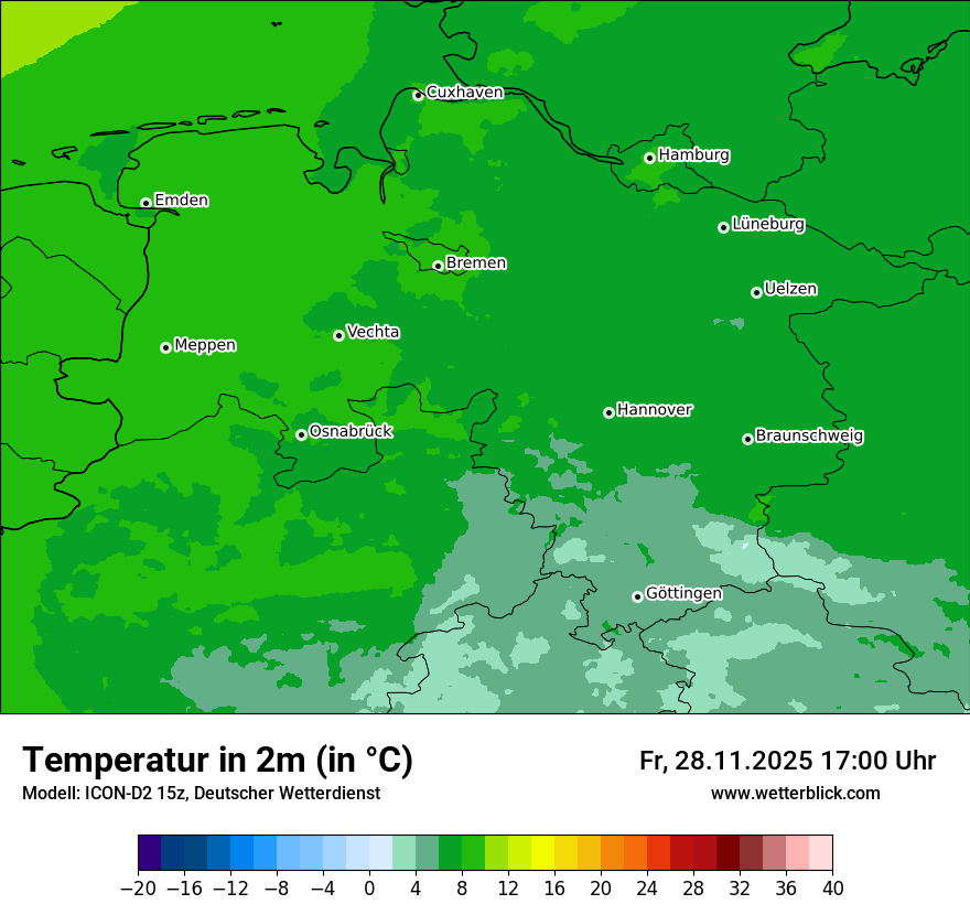 Modellkarten Temperatur