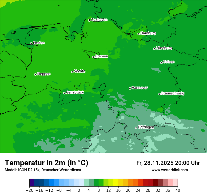 Modellkarten Temperatur