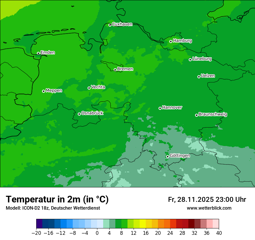 Modellkarten Temperatur