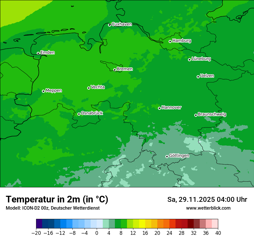 Modellkarten Temperatur