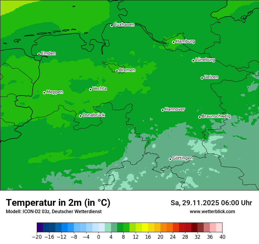 Modellkarten Temperatur
