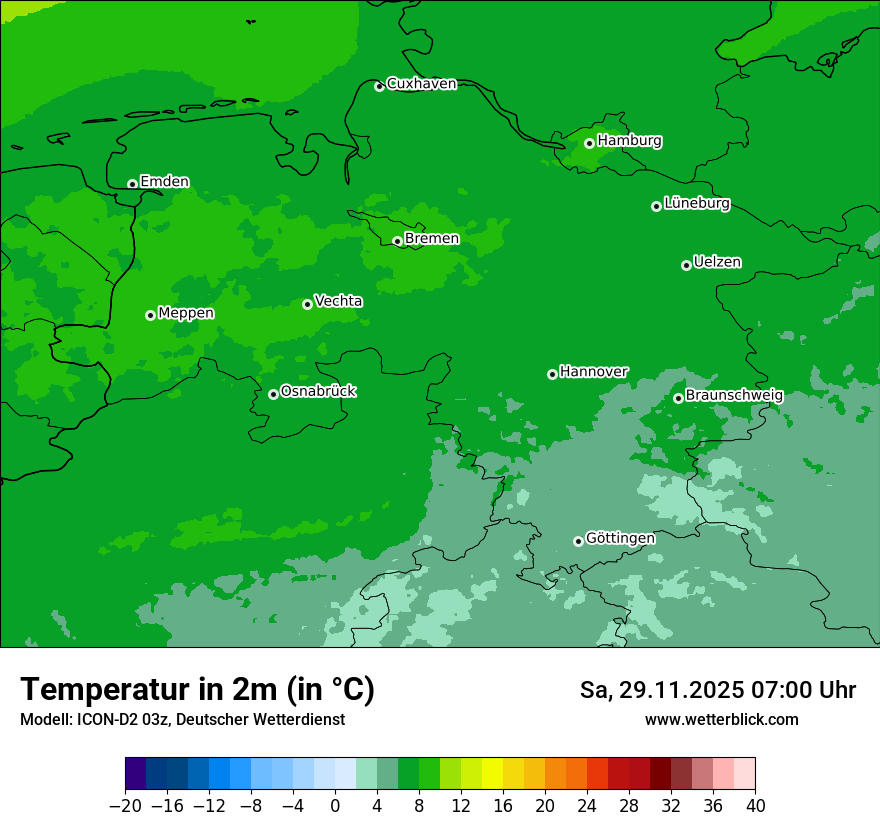 Modellkarten Temperatur