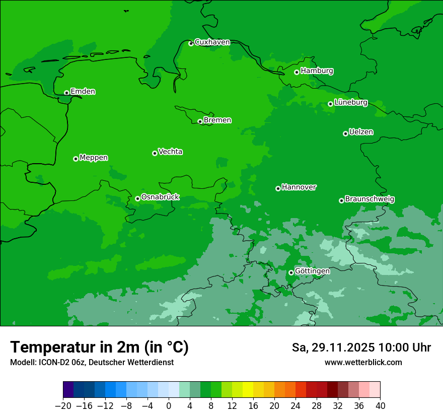 Modellkarten Temperatur
