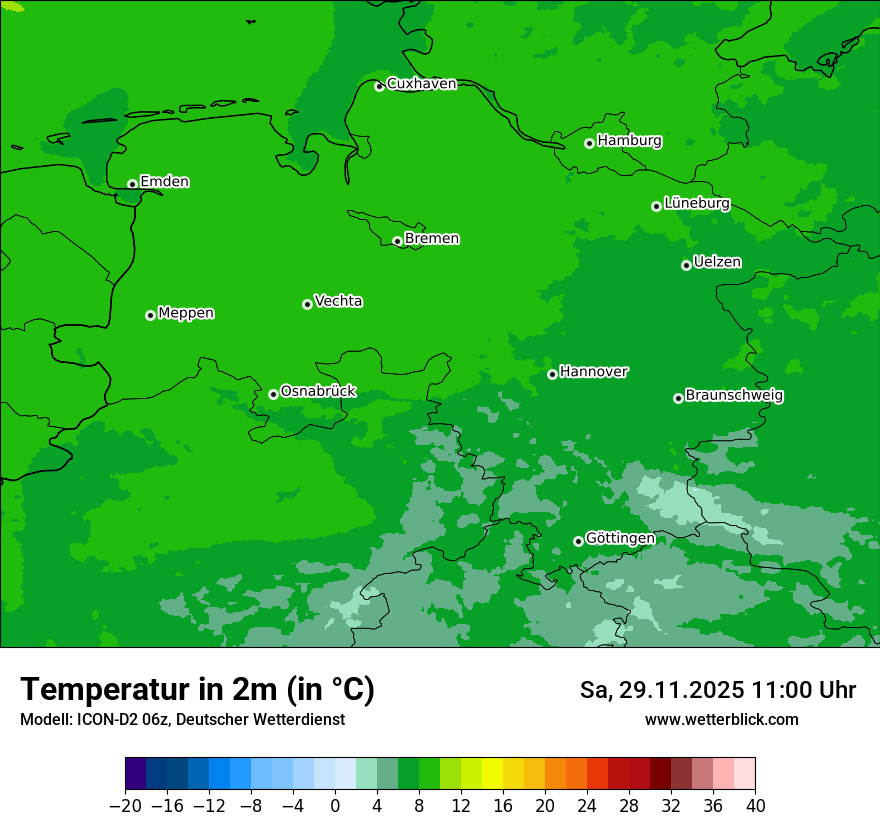Modellkarten Temperatur