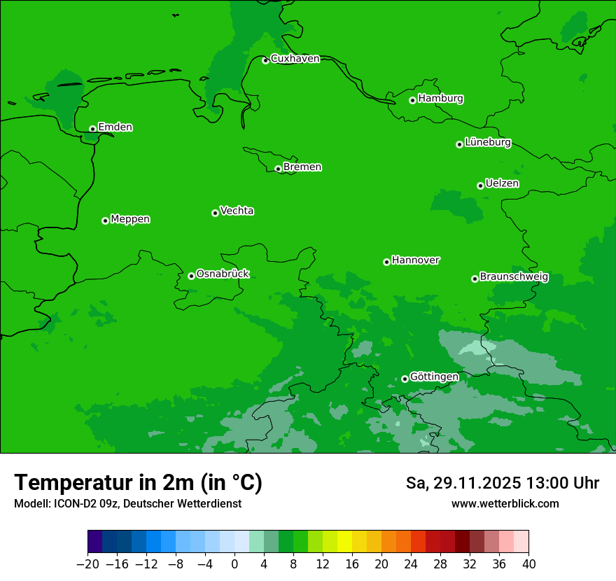 Modellkarten Temperatur