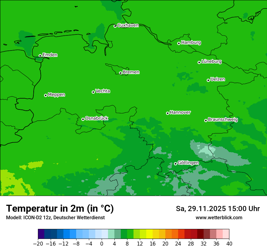 Modellkarten Temperatur