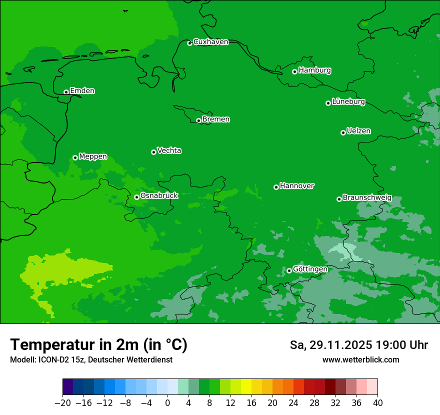 Modellkarten Temperatur