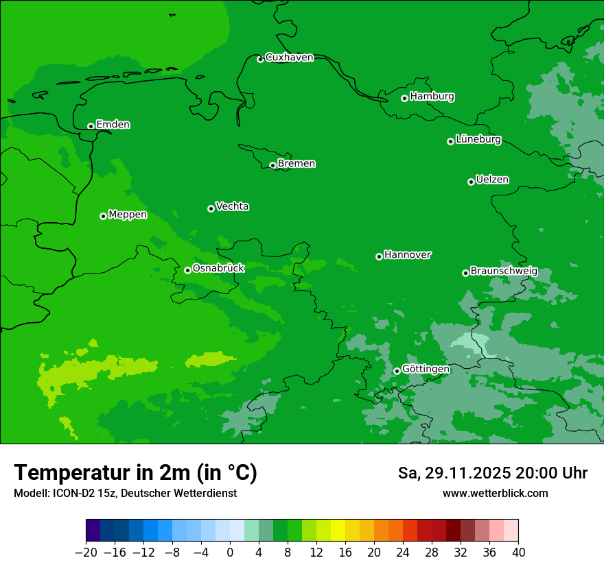 Modellkarten Temperatur