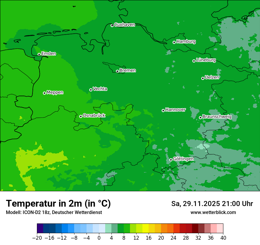 Modellkarten Temperatur