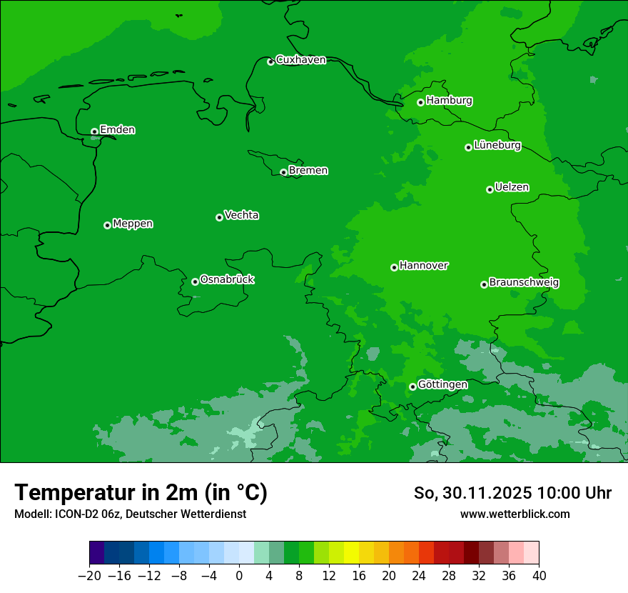 Modellkarten Temperatur