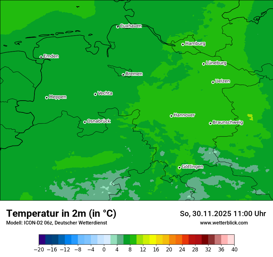 Modellkarten Temperatur