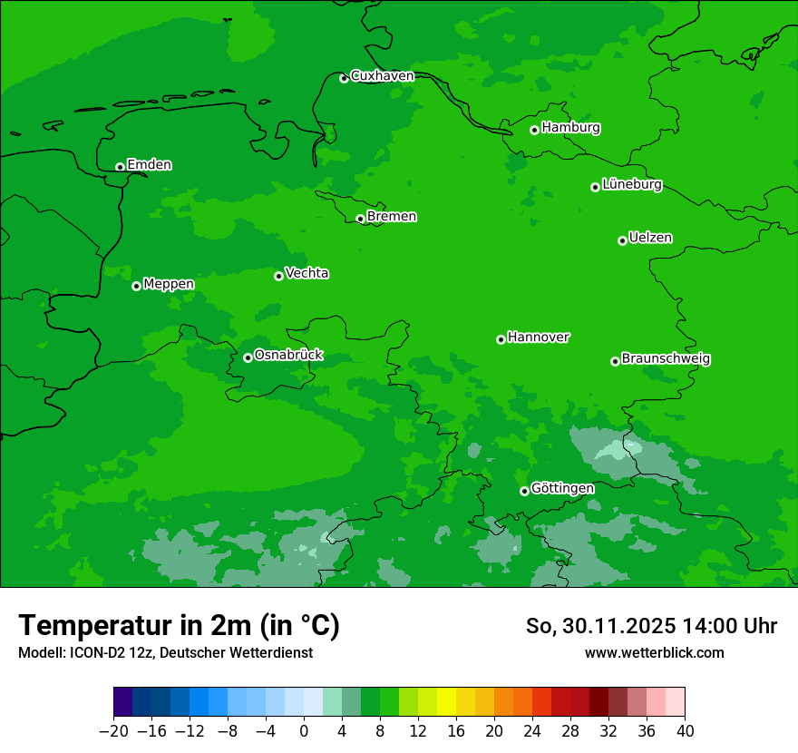 Modellkarten Temperatur