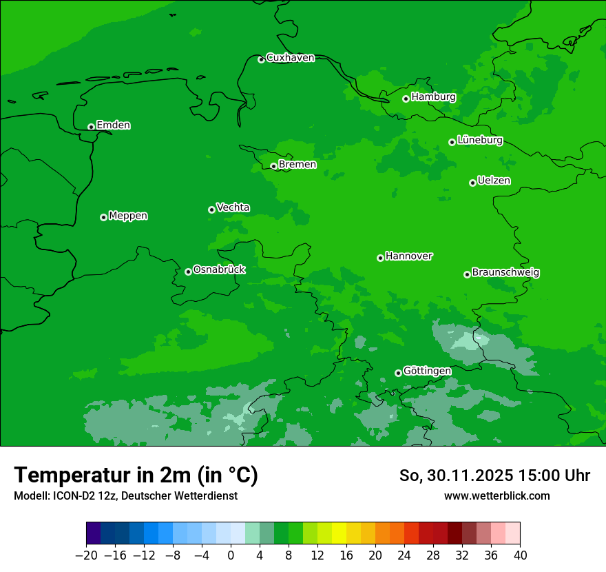 Modellkarten Temperatur