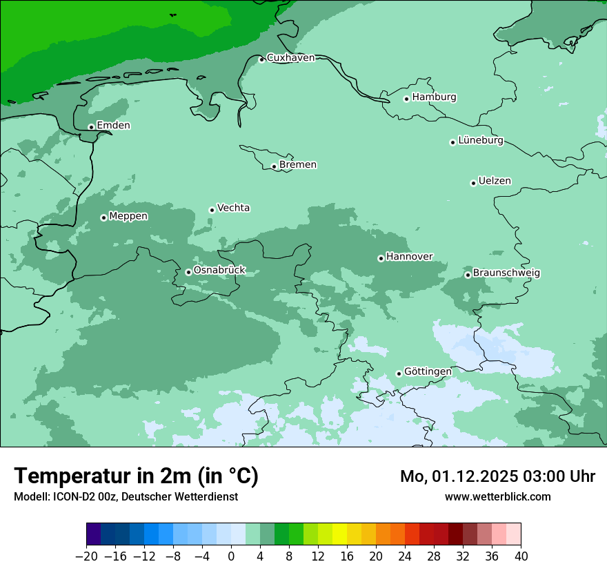 Modellkarten Temperatur