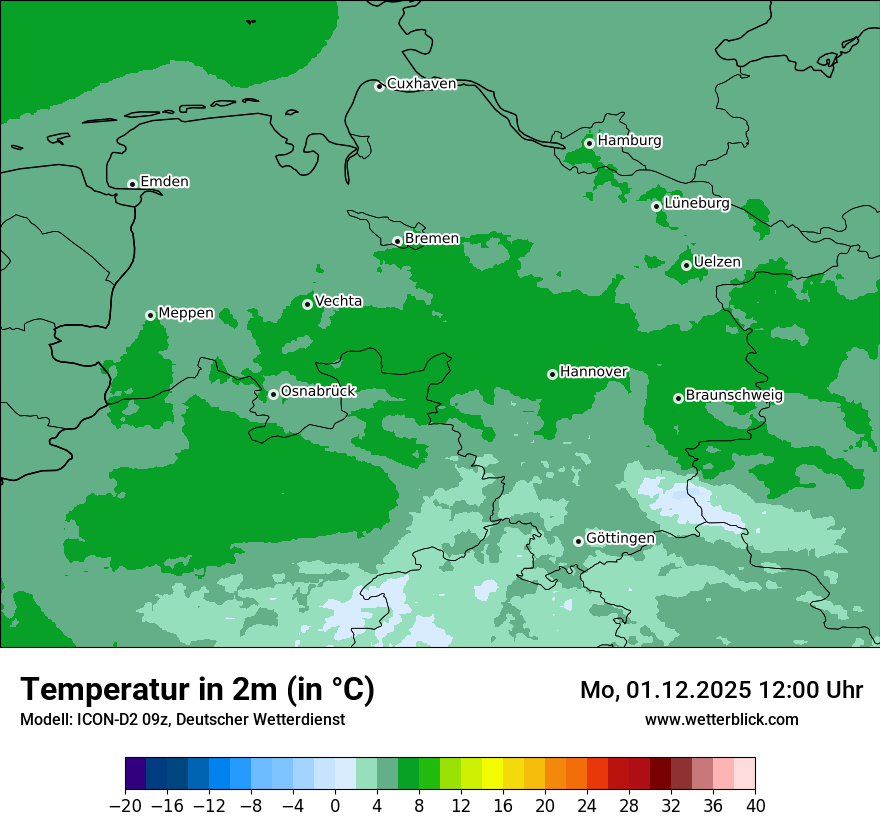 Modellkarten Temperatur