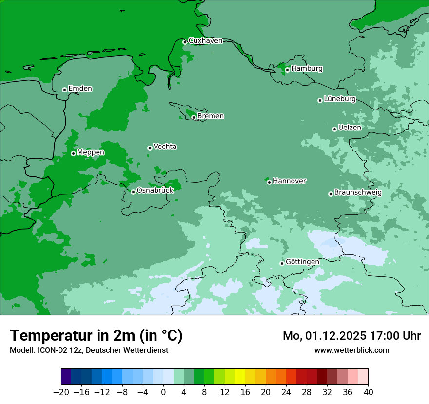 Modellkarten Temperatur