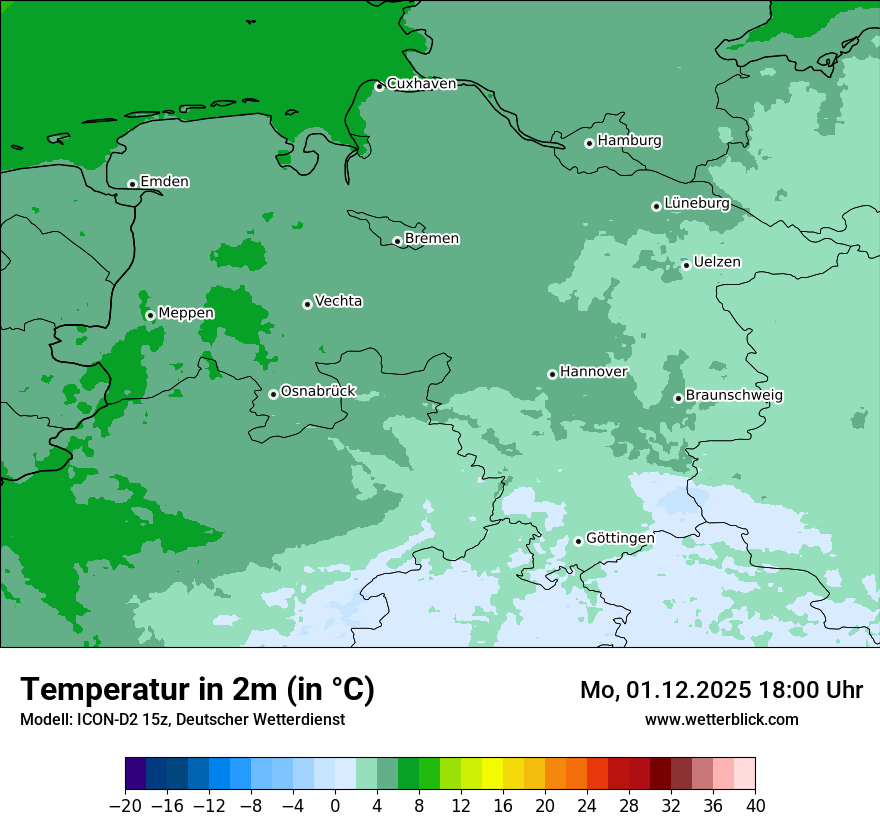 Modellkarten Temperatur