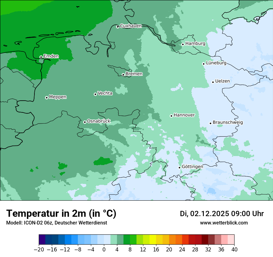Modellkarten Temperatur