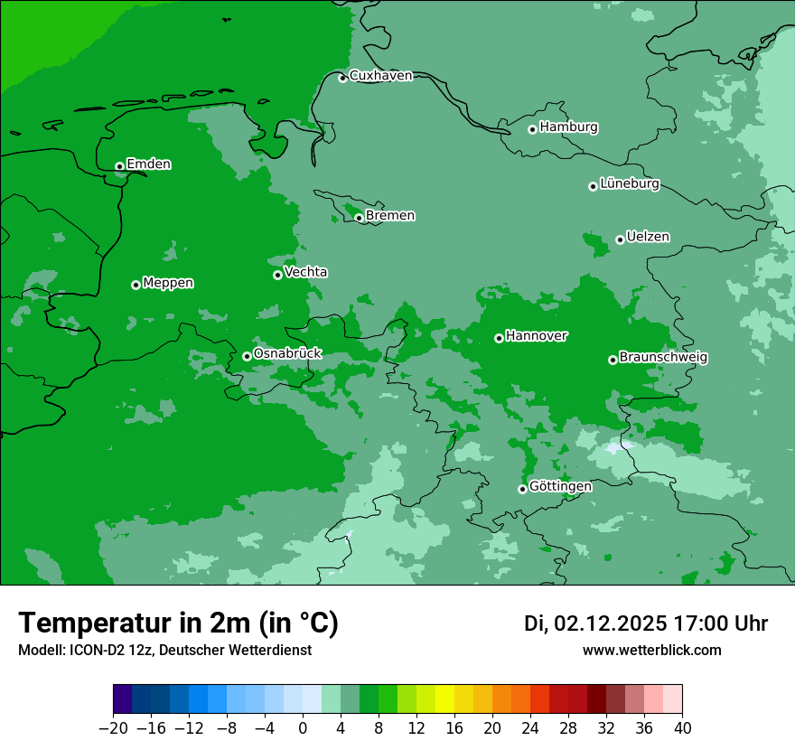 Modellkarten Temperatur