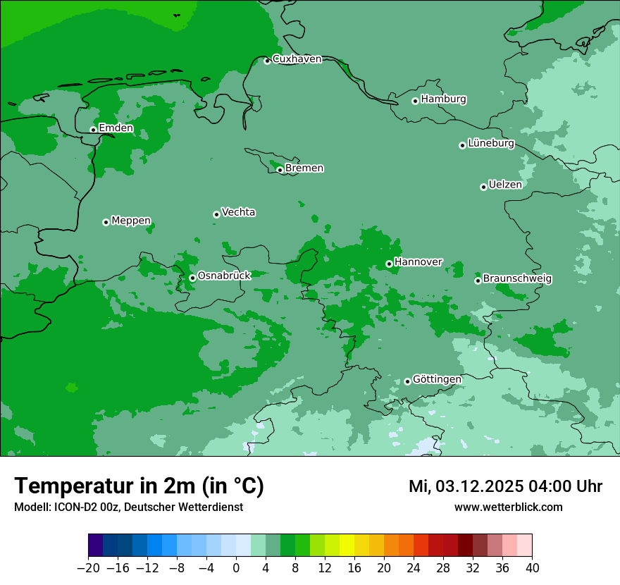 Modellkarten Temperatur