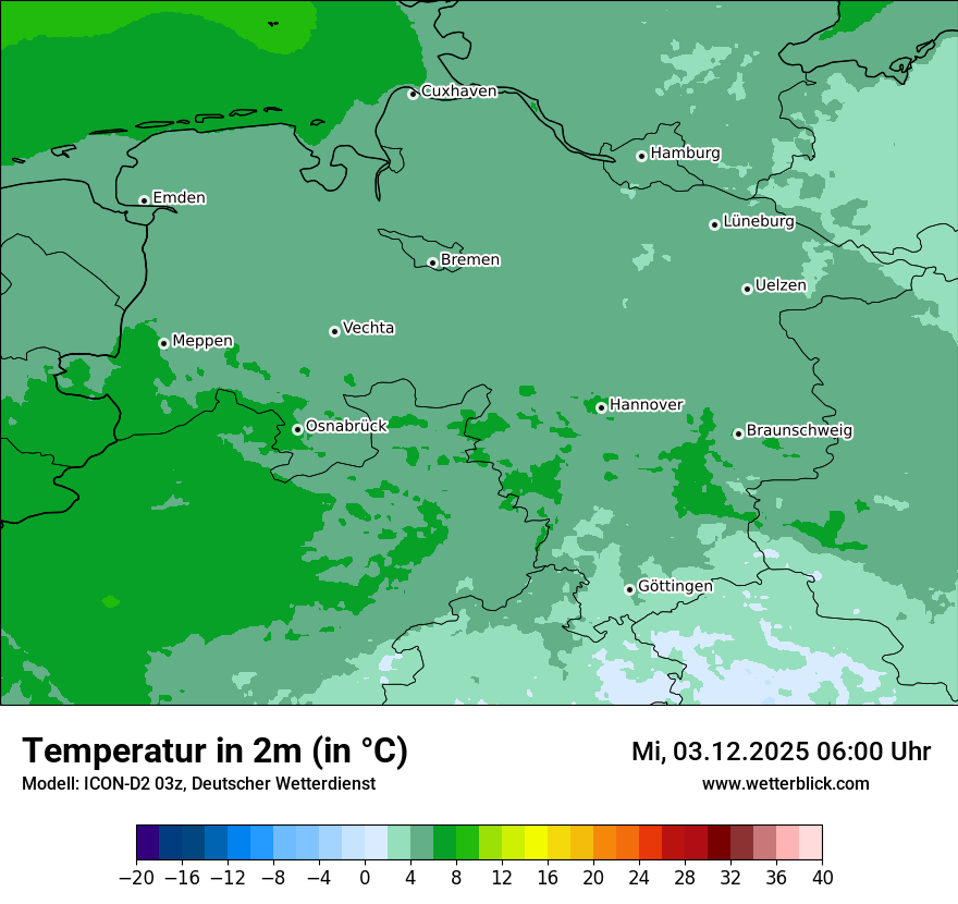 Modellkarten Temperatur
