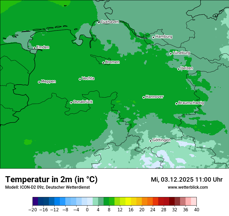 Modellkarten Temperatur