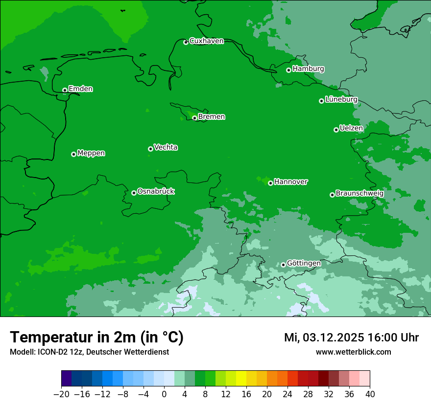 Modellkarten Temperatur
