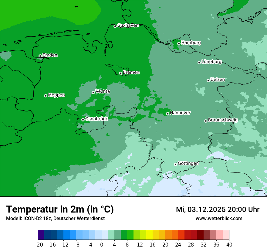 Modellkarten Temperatur