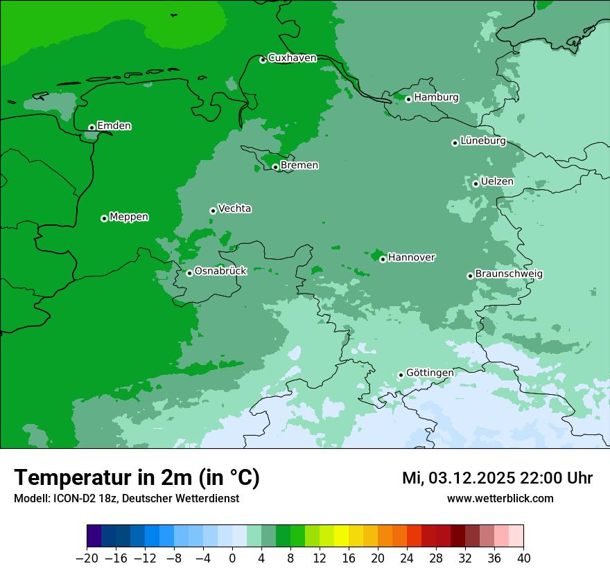 Modellkarten Temperatur