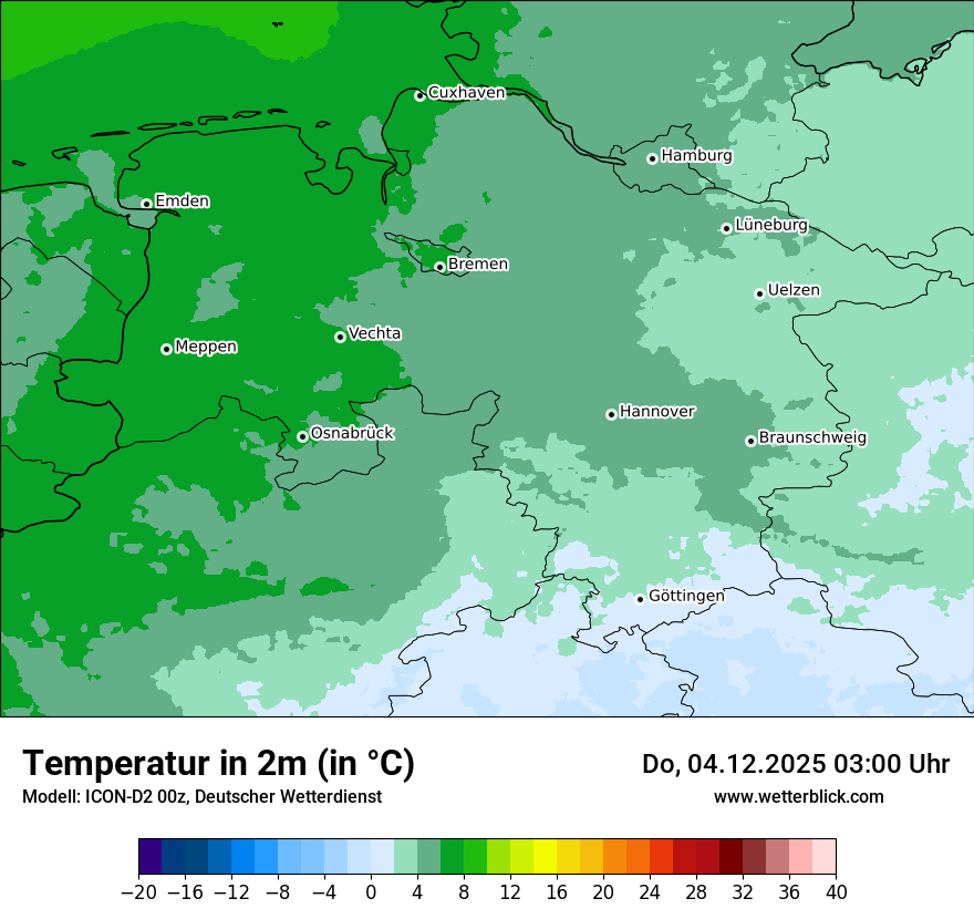 Modellkarten Temperatur