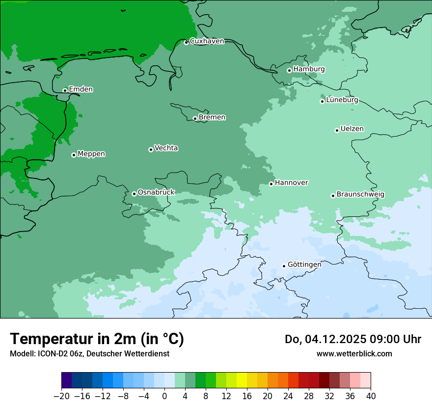 Modellkarten Temperatur