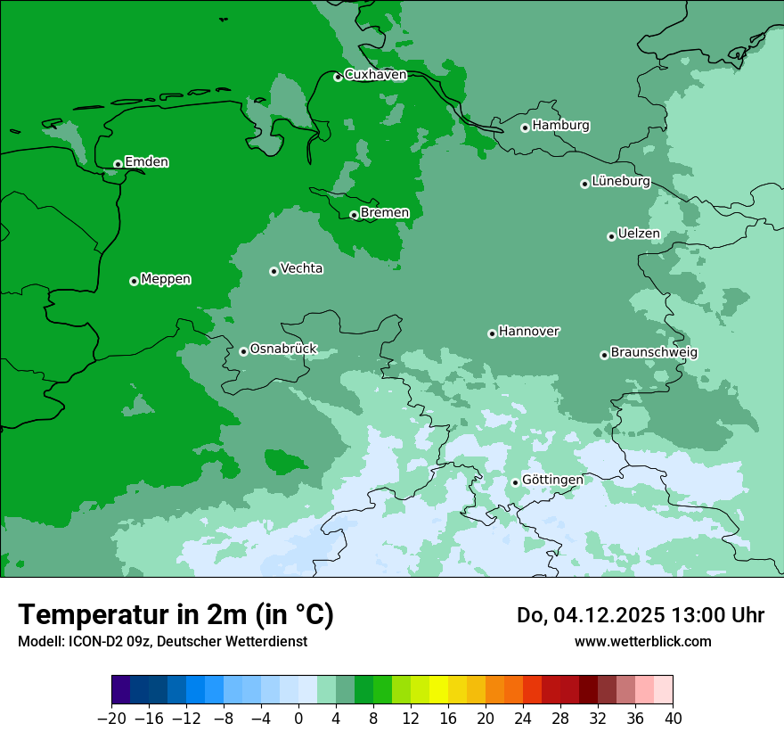 Modellkarten Temperatur