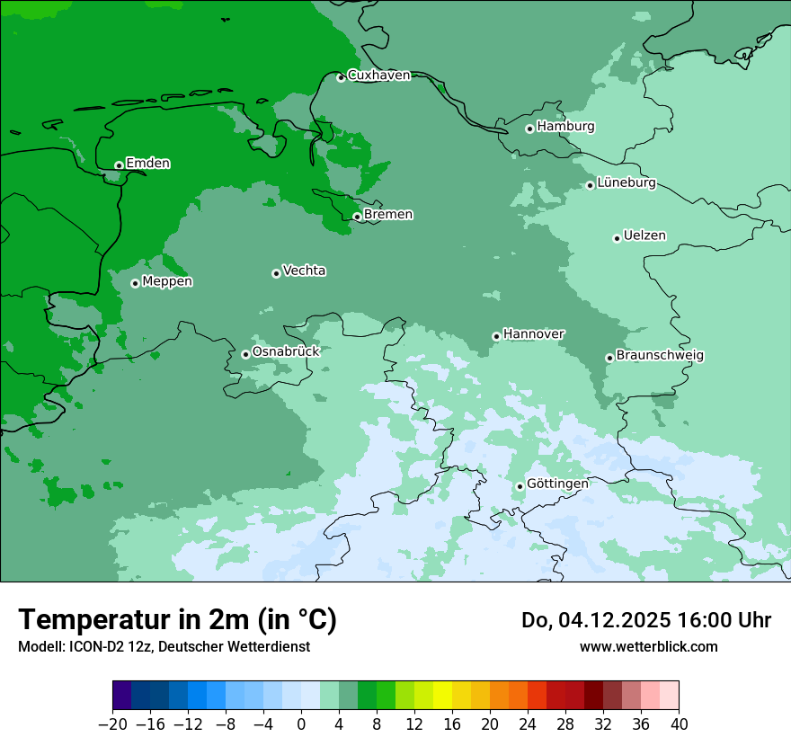 Modellkarten Temperatur