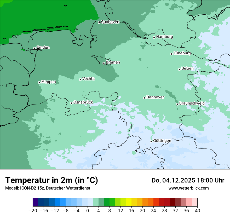 Modellkarten Temperatur